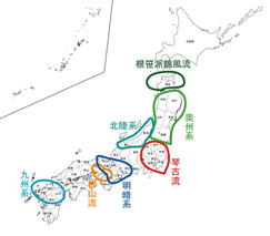 日本地図で見る尺八の地域性、尺八修理工房幻海